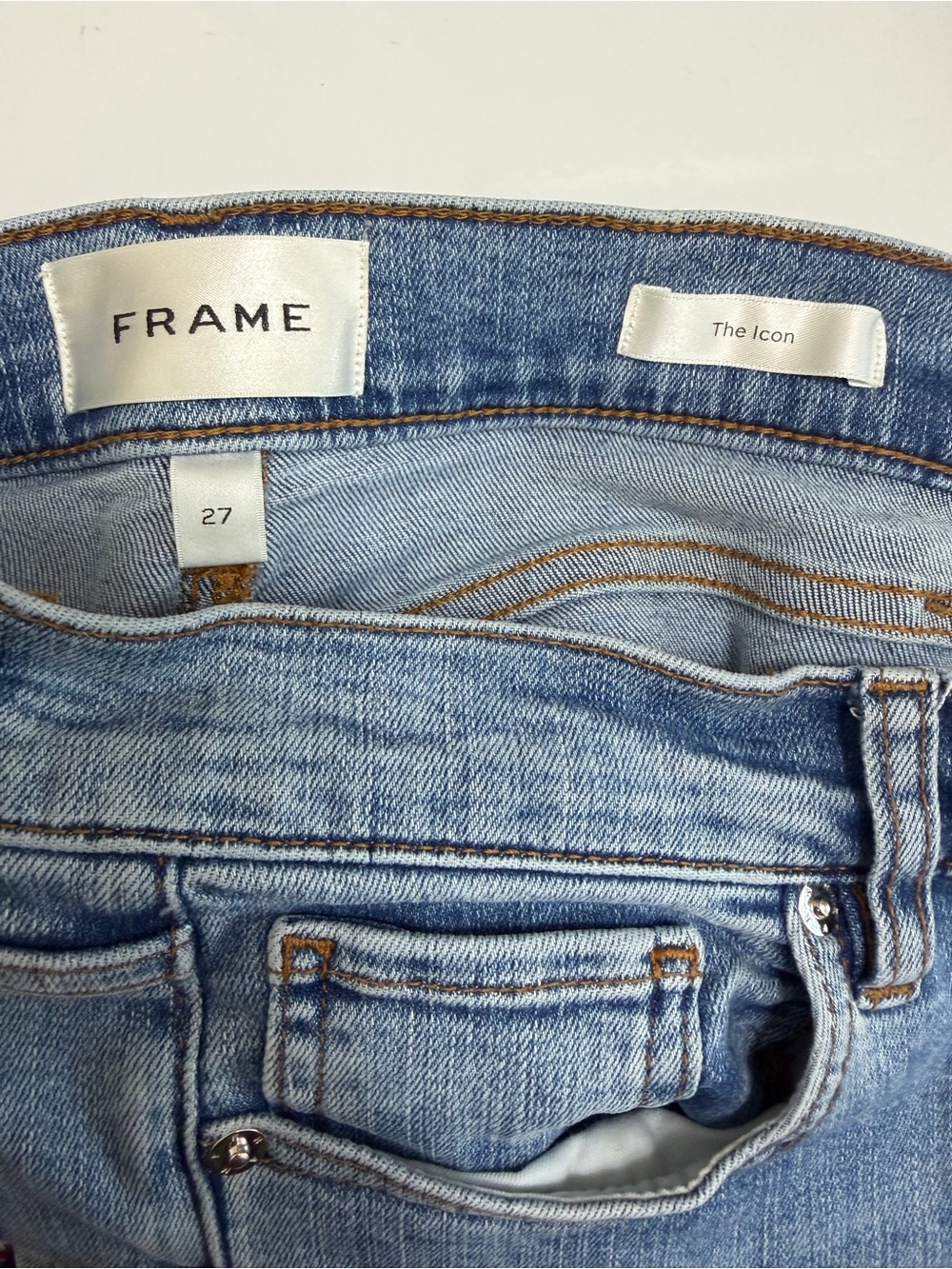 FRAME Icon Flare Denim Jean in Lark Raw After Wash Size 27 - Picture 8 of 11